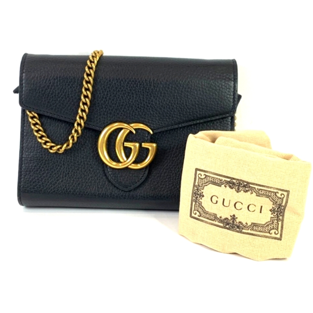 Gucci Black Marmont Leather WOC